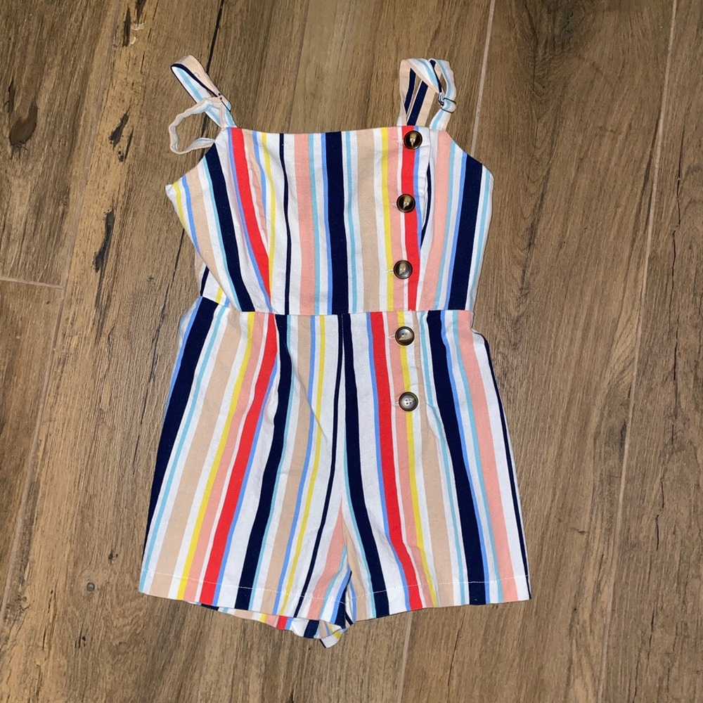 Colorful striped romper. Size : small.